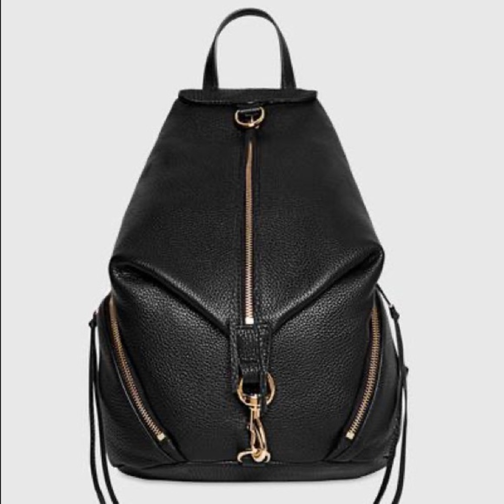 🚫SOLD🚫 REBECCA MINKOFF JULIAN LEATHER BACKPACK BLACK - Picture 2 of 8